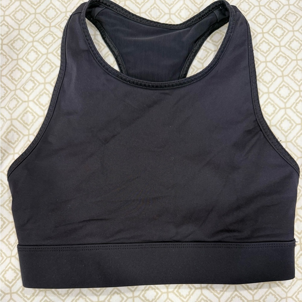 Fabletics Black High-Neck Racerback Sports Bra